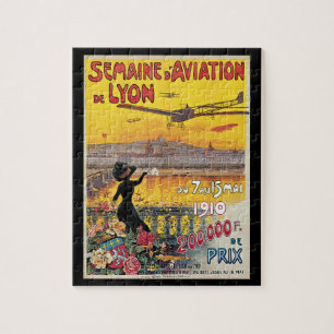 ビンテージ・トラベル、航空機、アヴィエーション、リヨン、フランス ジグソーパズル
