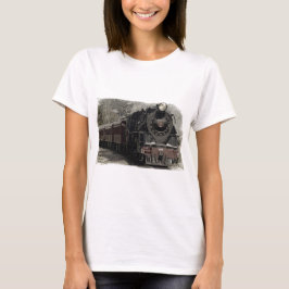 ビンテージ トレイン デコール デザイン Tシャツ