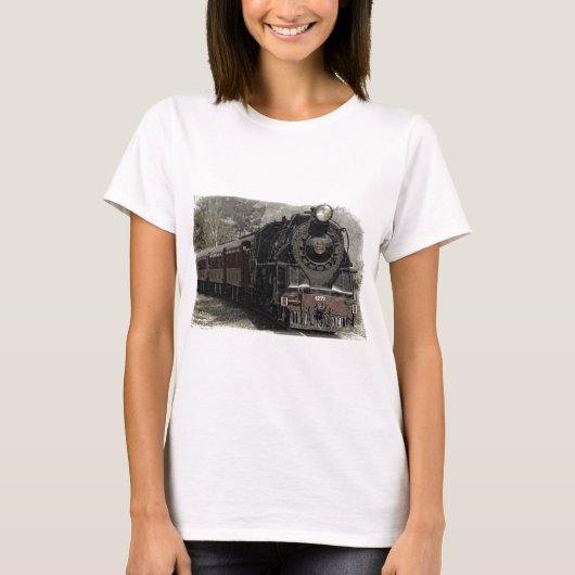 ビンテージ トレイン デコール デザイン Tシャツ (正面)
