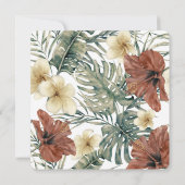 ビンテージ トロピカル パイナップル ハイビスカス フローラル ウェディング 招待状 (裏面)