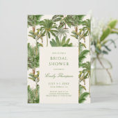 ビンテージ トロピカル パーム ツリー パターン ブライダル シャワー 招待状 (スタンド正面)