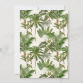 ビンテージ トロピカル パーム ツリー パターン ブライダル シャワー 招待状 (裏面)