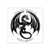 ビンテージ・ドラゴン　図書館より ラバースタンプ (インプリント)