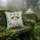 ビンテージ ドレス コテージコア ラクーン パステル クッション