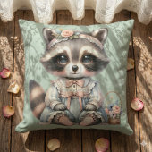 ビンテージ ドレス コテージコア ラクーン パステル クッション