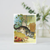 ビンテージ・ドローイング: ずるい猫 ポストカード (スタンド正面)