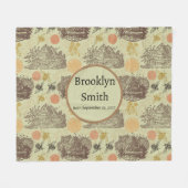 ビンテージ ハニカム ビー セージ フリースブランケット (正面(横))