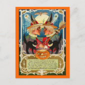 ビンテージ ハロウィンの魔女たち ポストカード (正面)