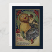 ビンテージ ハロウィン ユニーク イラスト シーズンカード (正面/裏面)