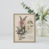 ビンテージ バタフライ & オーストラリアンフラワー クリスマス ポストカード (スタンド正面)