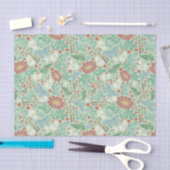 ビンテージ バタフライ オールドキー ホワイトデイジー ライト 薄葉紙 (クラフト)