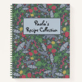 ビンテージ バラ ちょうちょ マリーゴールド レシピ ノートブック (正面)