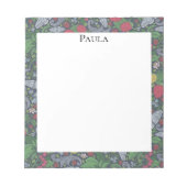 ビンテージ バラ ちょうちょ マーガレット カーネーション ノートパッド (正面)