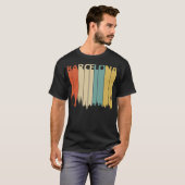 ビンテージ バルセロナ スカイライン シルエット Tシャツ (正面フル)