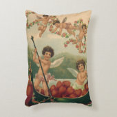 ビンテージ バレンタインデー ヴィクトリアンな天使が船に乗っている アクセントクッション (正面(垂直))