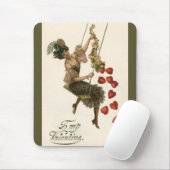 ビンテージ バレンタインデー ヴィクトリア時代の女性がスイングに乗っている マウスパッド (マウス)