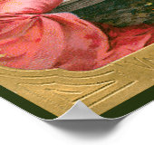 ビンテージ バレンタインデー、ヴィクトリア朝の女性とキューピッド ポスター (角)