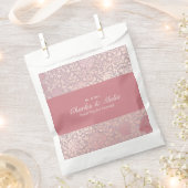 ビンテージ パステルピンク シルバー フローラル フェイバーバッグ (クリップ留めされた状態)