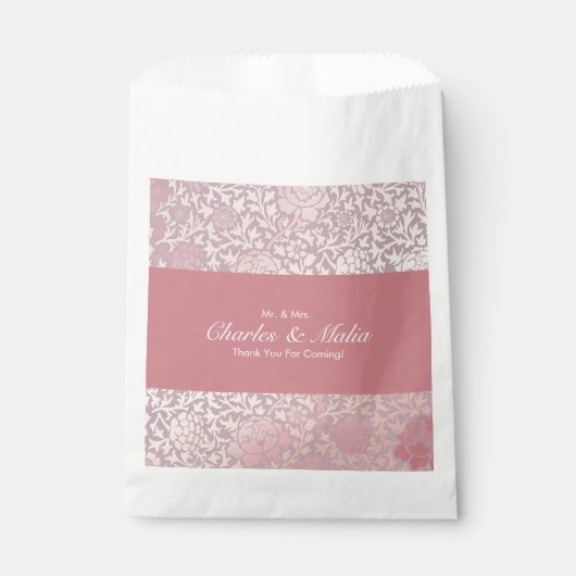 ビンテージ パステルピンク シルバー フローラル フェイバーバッグ (正面)