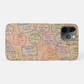 ビンテージ パスポートスタンプ カラフルな旅行の資料 Case-Mate iPhoneケース (裏面(横))