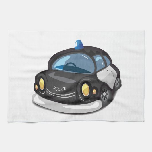 ビンテージ パトカー キッチンタオル (横)