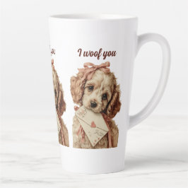 ビンテージ・パピー・バレンタインデー "I woof you" カフェラテマグ