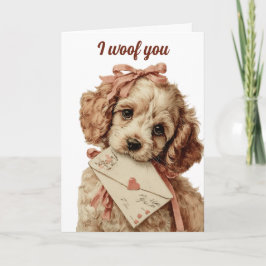 ビンテージ・パピー・バレンタインデー "I woof you" カード