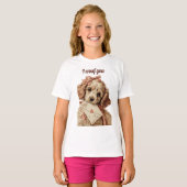ビンテージ・パピー・バレンタインデー "I woof you" Tシャツ (正面フル)