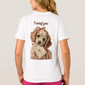 ビンテージ・パピー・バレンタインデー "I woof you" Tシャツ (裏面)