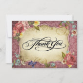 ビンテージ パーチメント プリント ありがとう 招待状 (正面)