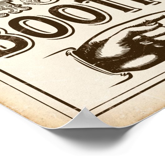 ビンテージ パーティー フォトブース サイン プリント オールド ウェスト (角)