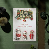 ビンテージ ビクトリアン サンタ キャット クリスマス フラット