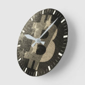 ビンテージ ビットコイン アメリカ ₿ ラウンド壁時計 (傾斜)