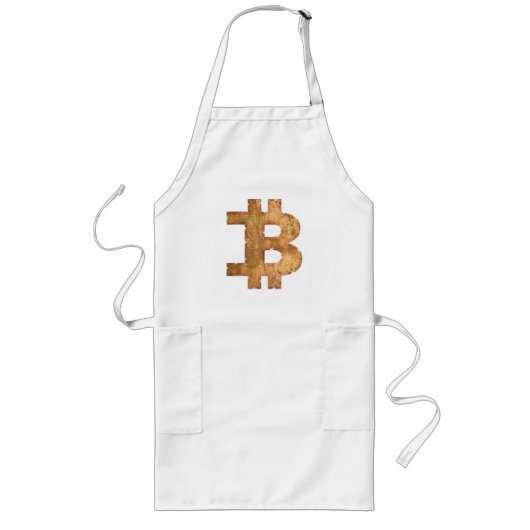 ビンテージ ビットコイン B暗号通貨ギフト ロングエプロン (正面)