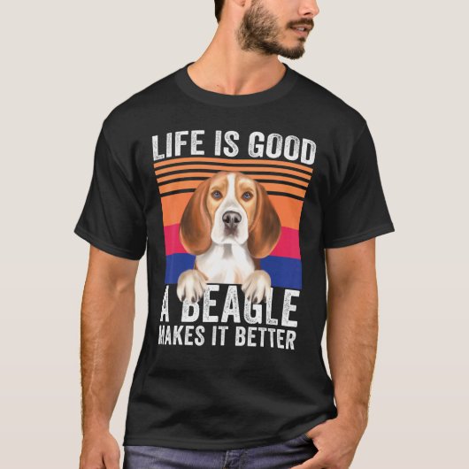 ビンテージ ビーグルはあなたの人生を豊かにする Tシャツ (正面)