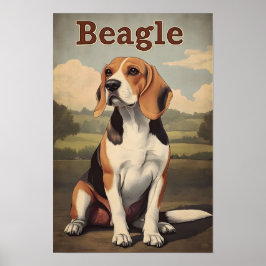 ビンテージ ビーグル犬 アート ポスター