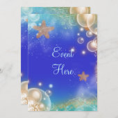 ビンテージ ビーチ シェル エレガント ウェディング 招待状 (正面/裏面)