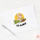 ビンテージ ピンアップ ボマー ノーズ アート レトロ 航空 ラウンドシール (封筒)