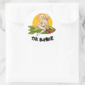 ビンテージ ピンアップ ボマー ノーズ アート レトロ 航空 ラウンドシール (バッグ)