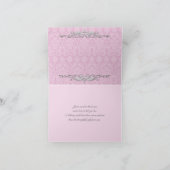 ビンテージ ピンク、グレー ダマスク お礼のカード サンキューカード (内部)