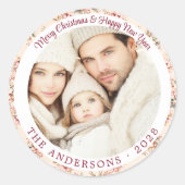 ビンテージ ピンク フラワー オーダーメイド フラット ラウンドシール (正面)