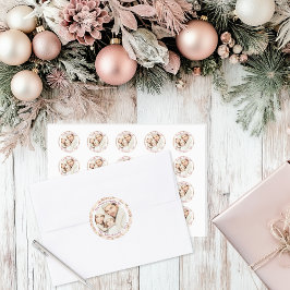 ビンテージ ピンク フラワー オーダーメイド フラット ラウンドシール