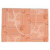 ビンテージ ピーチ レース フェードド ローズ ラージペーパーバッグ (裏面)