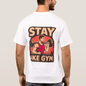 ビンテージ フィットネスデザインでスタイルを貫く Tシャツ (裏面)