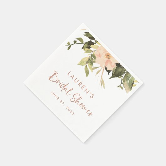 ビンテージ フラワーパターン | エレガントな ブライダルシャワー スタンダードカクテルナプキン (角)