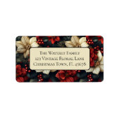 ビンテージ フラワーリターン アドレス ラベル (正面)
