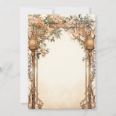 ビンテージ フラワー アーバー インテリア ランプ ムスリム ウェディング 招待状 (裏面)