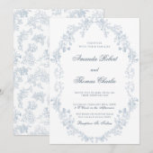 ビンテージ フラワー ウェディング 招待状 (正面/裏面)