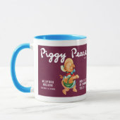 ビンテージ フルーツケースラベルアート 豚の梨 マグカップ (左)