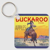 ビンテージ フルーツ クラテ ラベル アート、バックアロー アップルズ キーホルダー (正面)